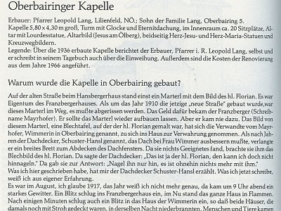 Oberbairing Kapelle Geschichte 02